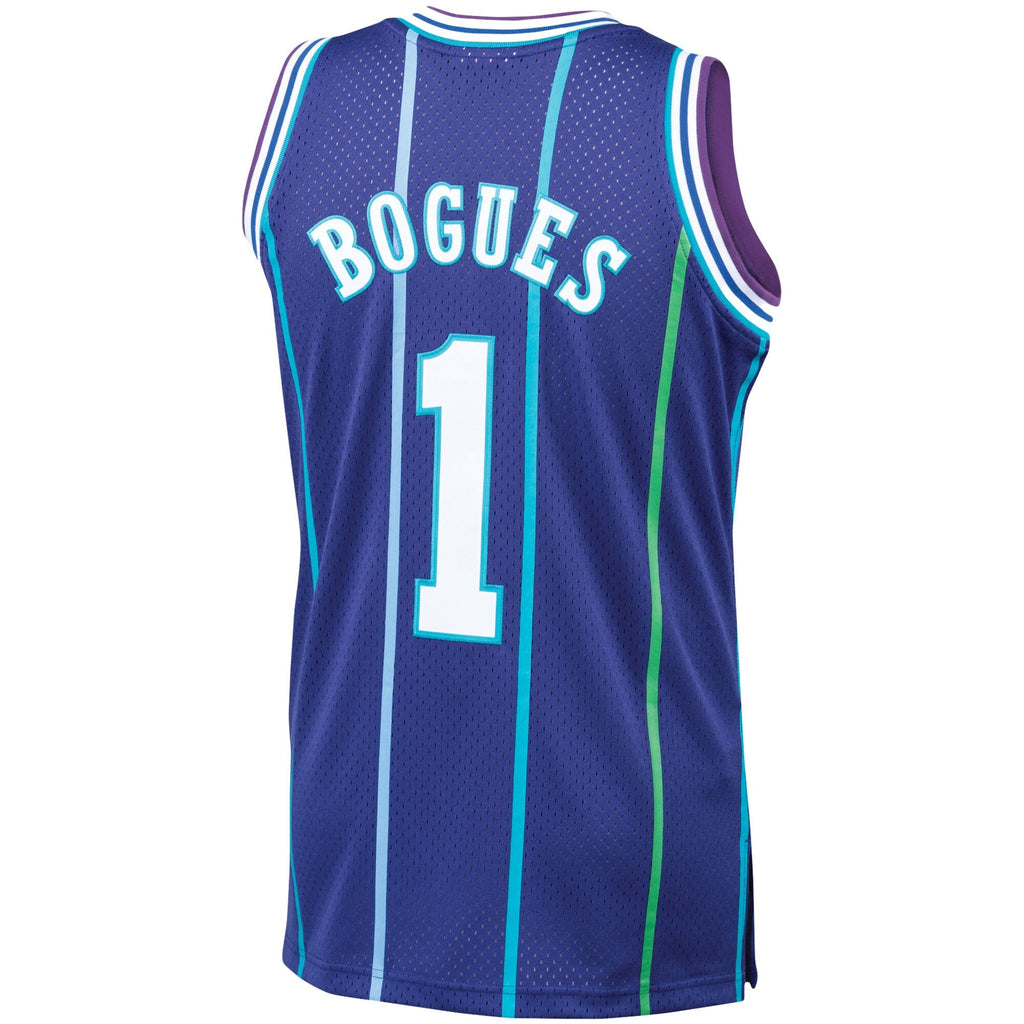 Men’s Muggsy Bogues Charlotte Hornets 1994-95 Purple Swingman Replica Jersey By Mitchell & Ness