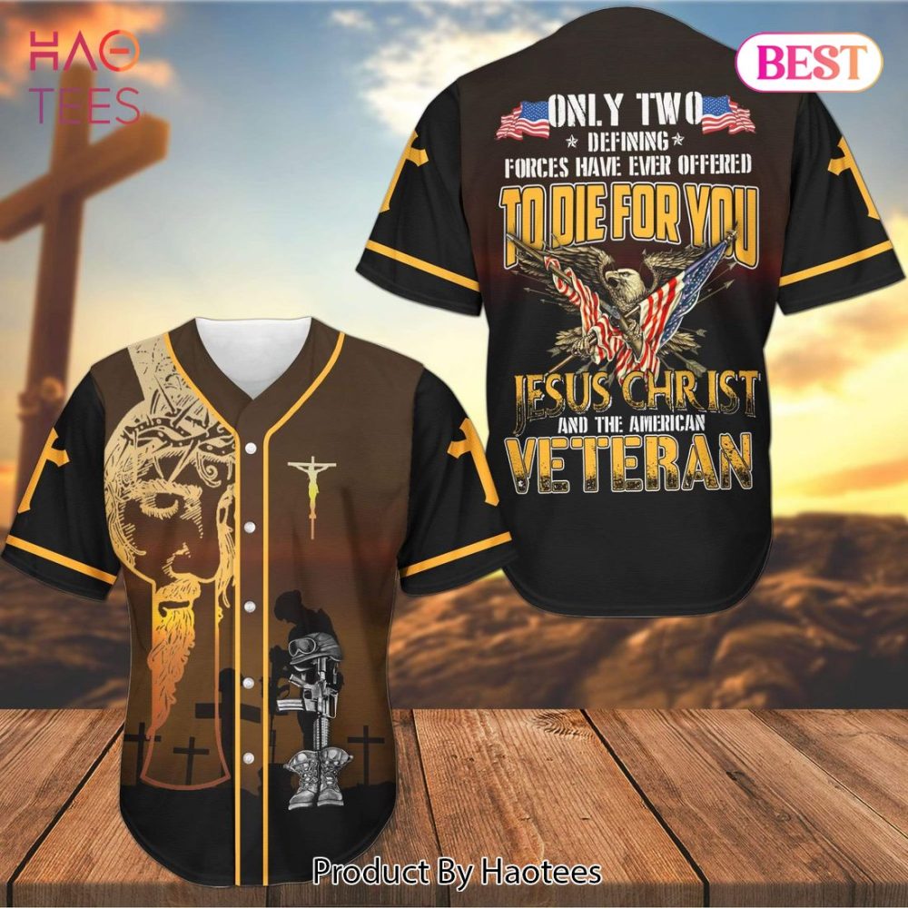 Patriotic Jesus Christ Veteran Baseball Jersey - Bold Graphic Faith Apparel By Haotees