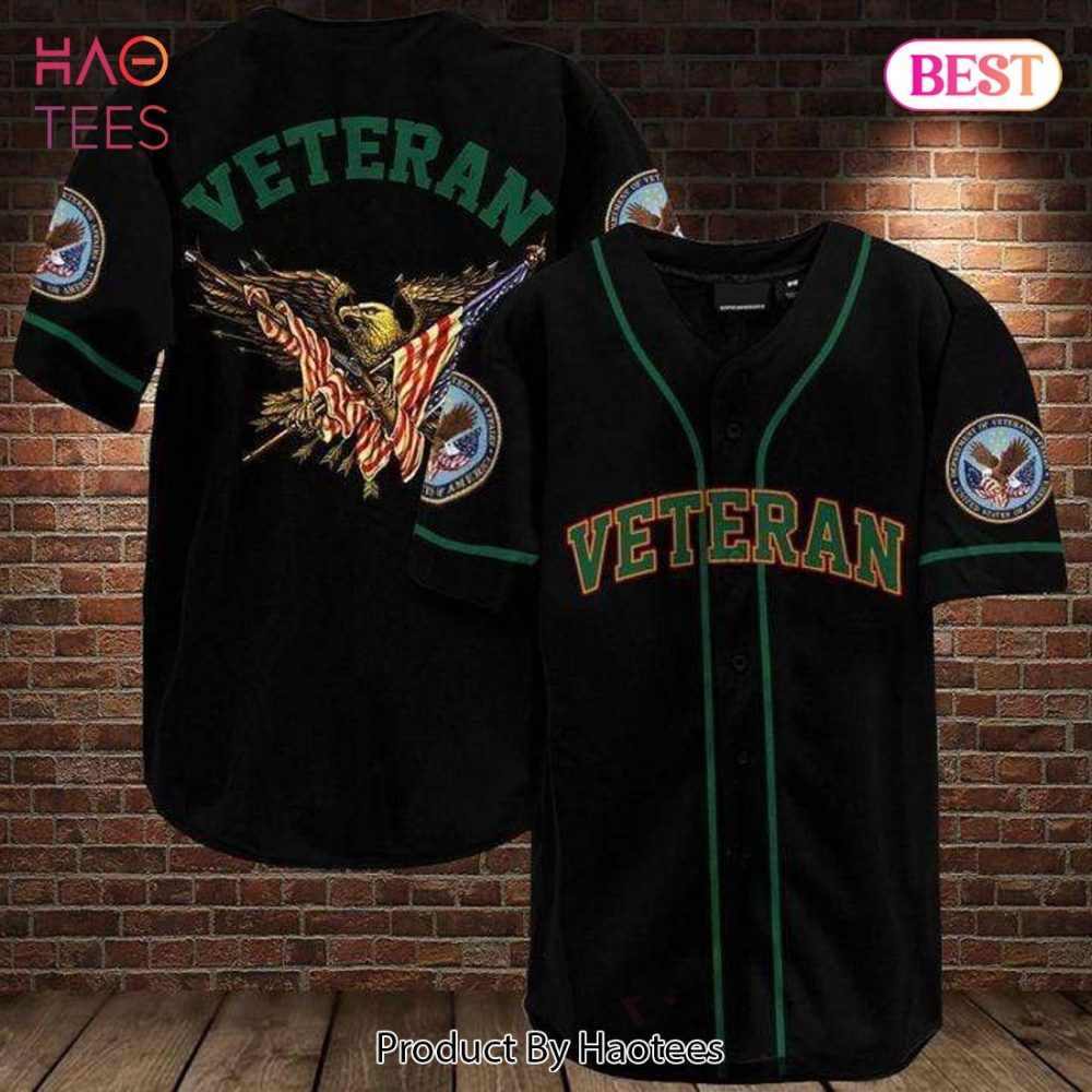 Patriotic Veteran Baseball Jersey With Eagle &amp; Flag Design - Perfect Gift For Heroes