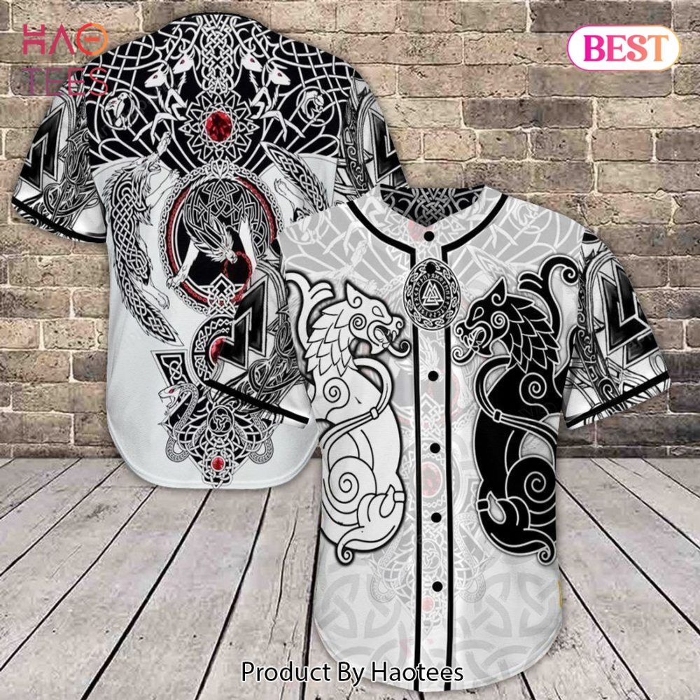 Nordic Mythology Viking Dragon Baseball Jersey - Unique Tribal Design Shirt