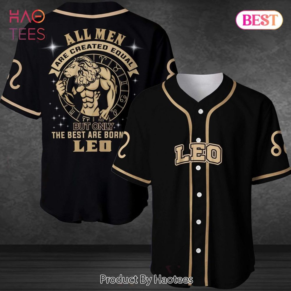Leo Zodiac Baseball Jersey - Bold Black &amp; Gold Design For Proud Leos